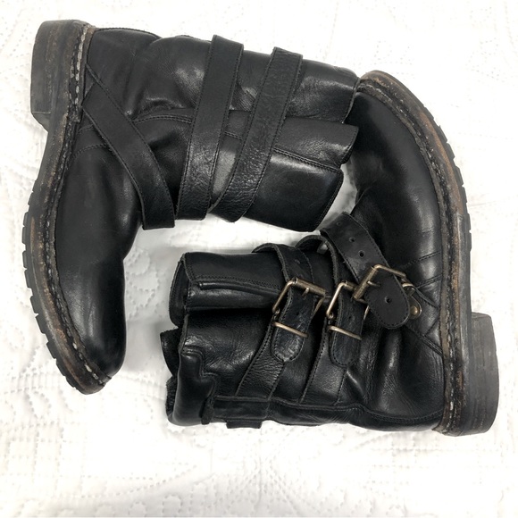 Edgy Essentials: Burberry Combat Boots with Large Buckles